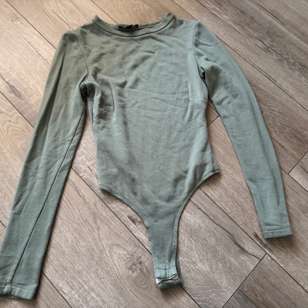 Seafoam green fleece lined bodysuit